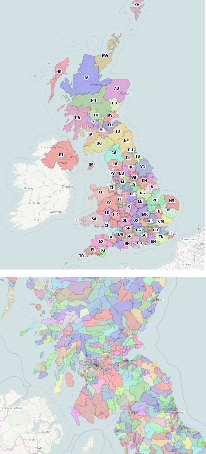 Map Of Uk Postcode Areas 5638